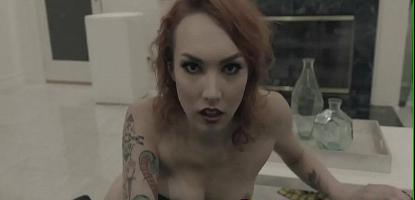  Tattooed emo redhead gets pussy pounded